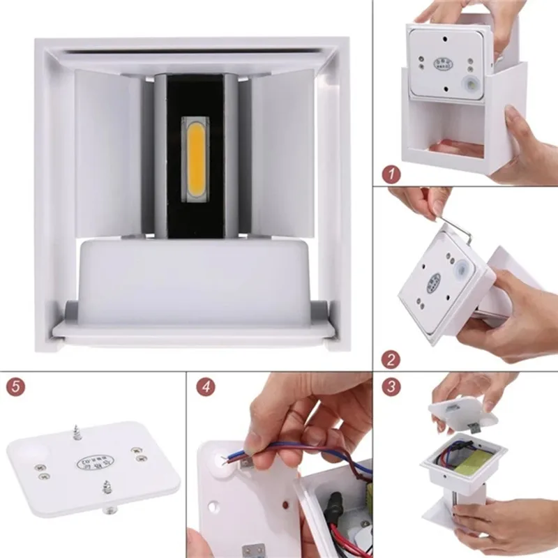 Moderne LED Außenwandleuchte Anthrazit IP65 für Hauseingang und Fassade