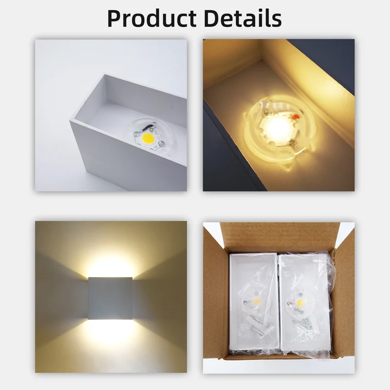 Moderne LED Außenwandleuchte Silber IP44 für Hauseingang und Terrasse