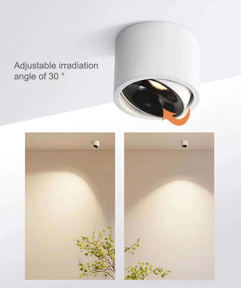 Schwenkbarer COB LED Aufbaustrahler 5W–15W für Wohnzimmer und Ladengeschäfte