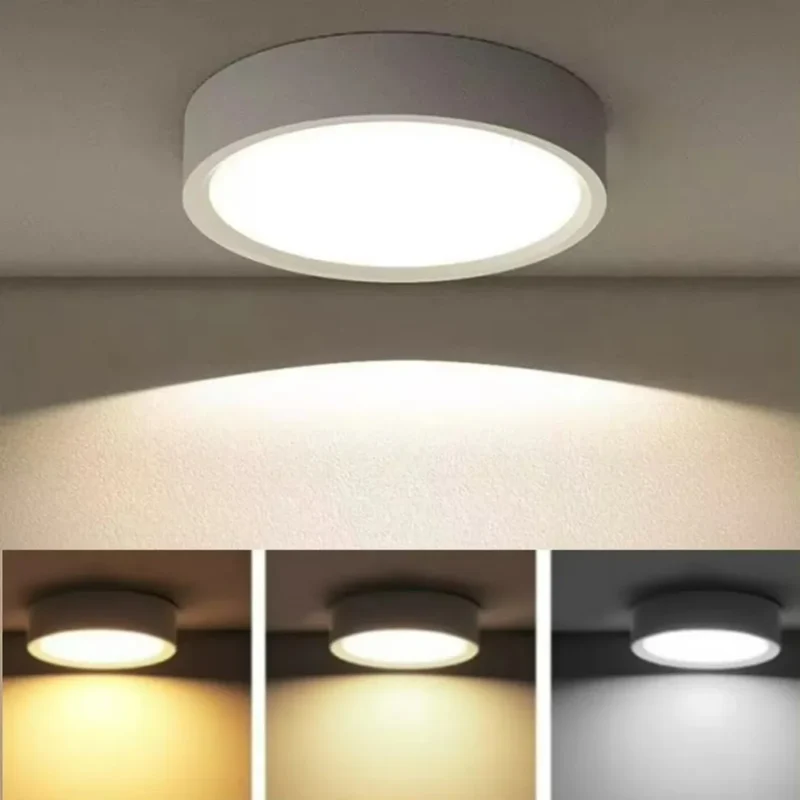 Nordischer LED Aufbaustrahler 5W–20W Dreifarbig für Esszimmer und Gewerberäume
