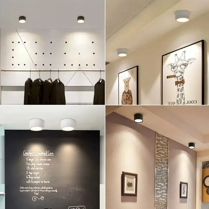 Nordisches LED Aufbau-Downlight 5W–20W Schwarz für Wohnzimmer und Büro