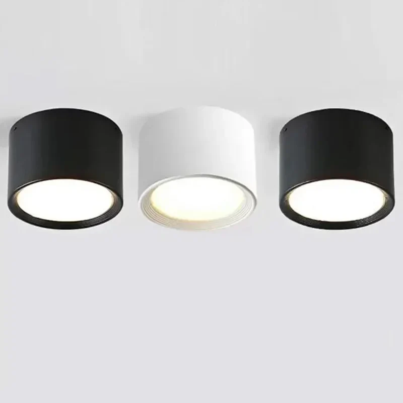 Nordisches LED Aufbau-Downlight 5W–20W Schwarz für Wohnzimmer und Büro