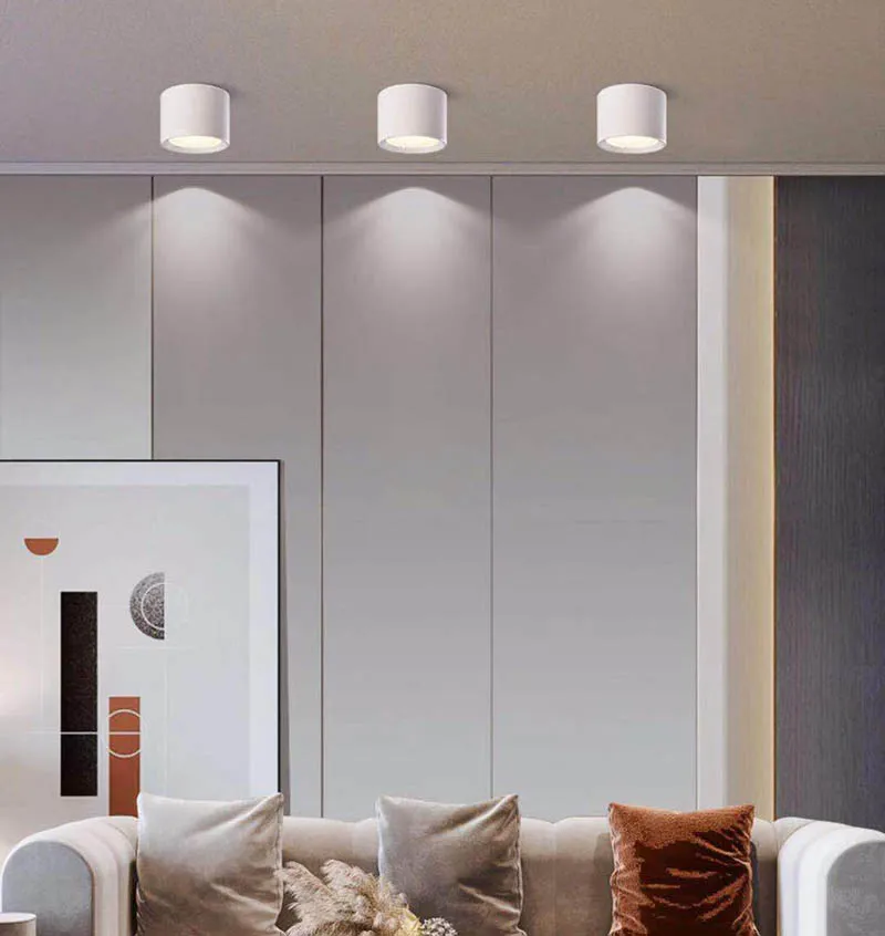 Nordischer Aluminium LED Aufbaustrahler 5W–20W Dreifarbig für Küche und Wohnzimmer