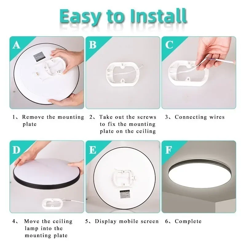 Goldene LED Deckenleuchte 18W–30W Dreibereich für Küche und Schlafzimmer