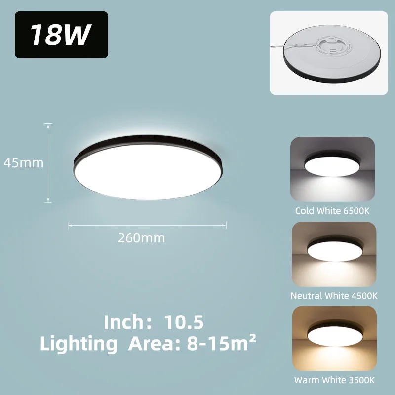 Goldene LED Deckenleuchte 18W–30W Dreibereich für Küche und Schlafzimmer