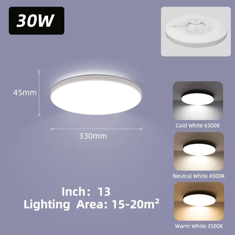 Goldene LED Deckenleuchte 18W–30W Dreibereich für Küche und Schlafzimmer