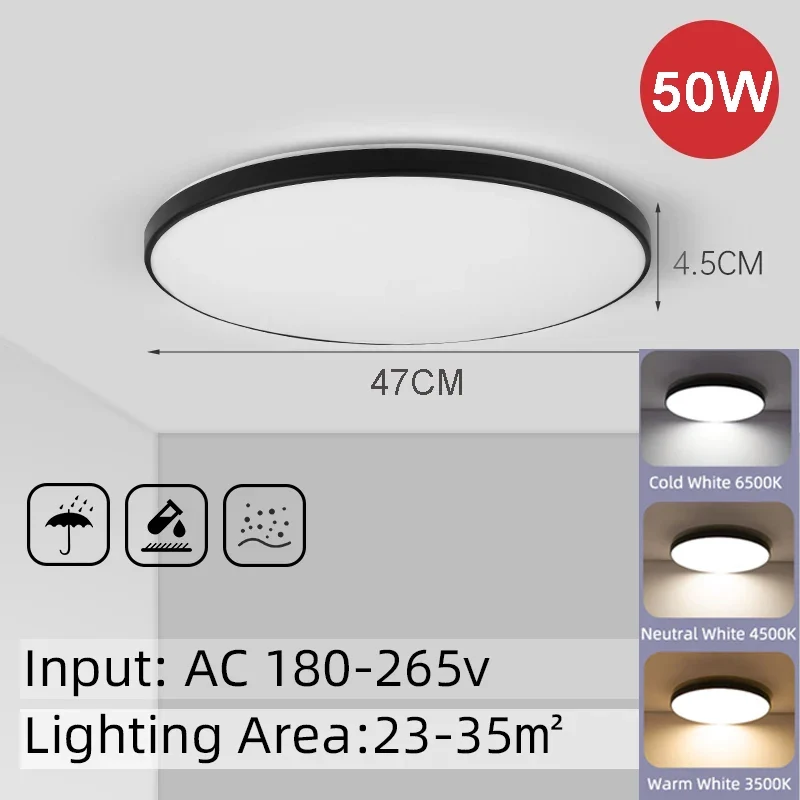Goldene LED Deckenleuchte 18W–30W Dreibereich für Küche und Schlafzimmer