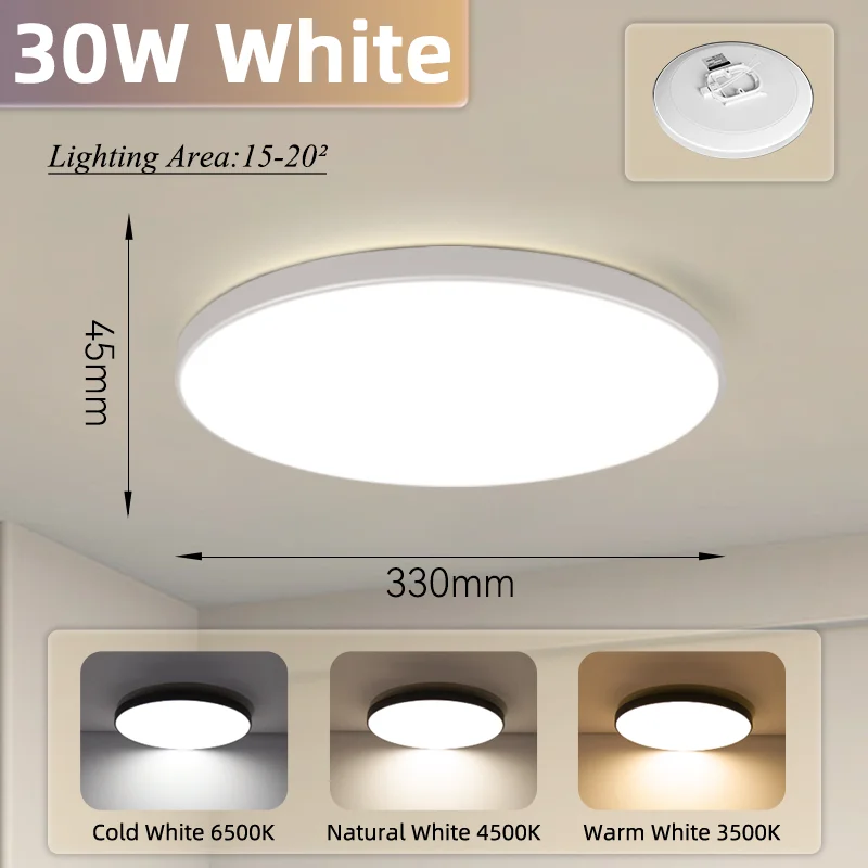 IP65 Wasserdichte LED Deckenleuchte 18W und 30W für Bad und Feuchträume