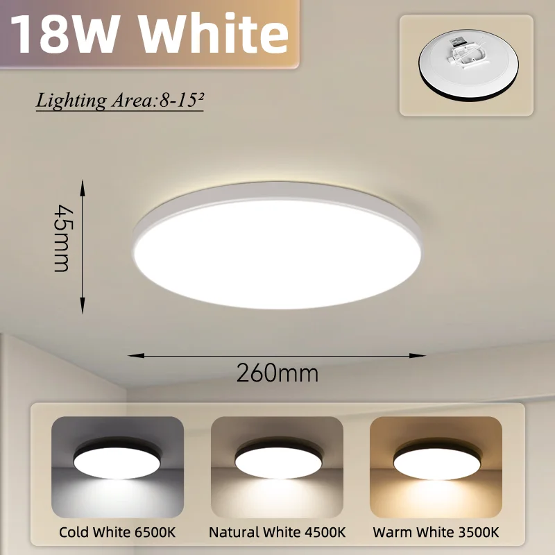 IP65 Wasserdichte LED Deckenleuchte 18W und 30W für Bad und Feuchträume