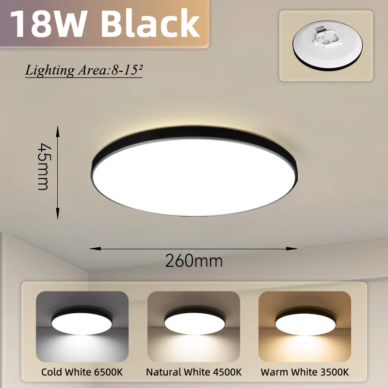 IP65 Wasserdichte LED Deckenleuchte 18W und 30W für Bad und Feuchträume
