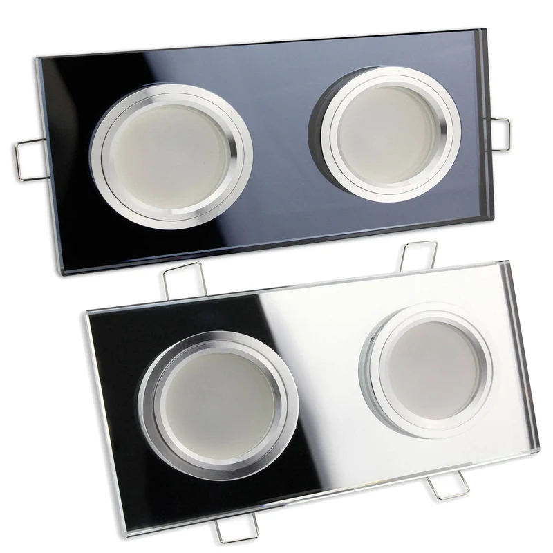 LED Einbaustrahler 2-fach 5-7W Glas MR16 Spot Licht Deckenleuchte