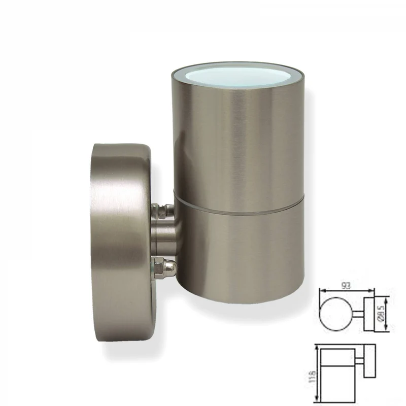 LED Außen-Wandleuchte Edelstahl IP44 Wand-Spot Strahler GU10 Garten-Leuchte Up