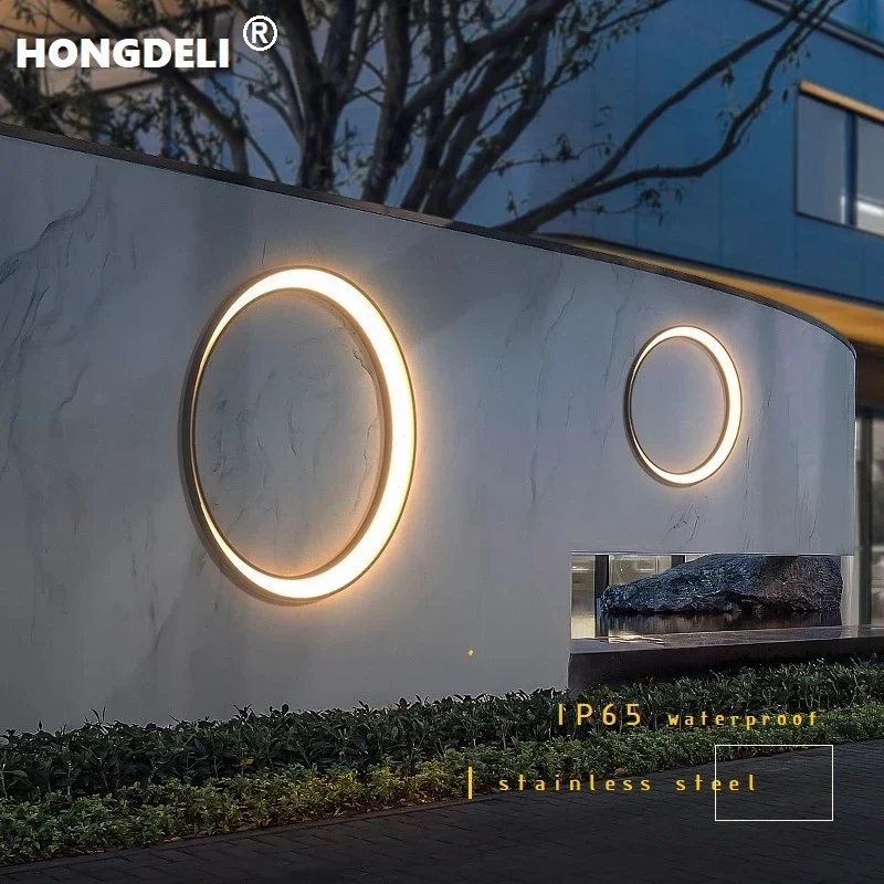 Moderne LED Außenwandleuchte mit Glasschirm IP44 für Hauseingang