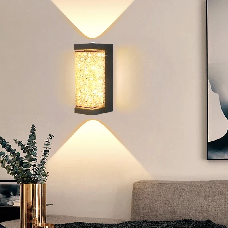 Moderne Solar Außenwandleuchte LED Bewegungsmelder für Garten und Zaun
