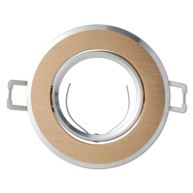 LED Einbaustrahler MR16 5-7W flach gold schwenkbar rund 70mm Bohrloch
