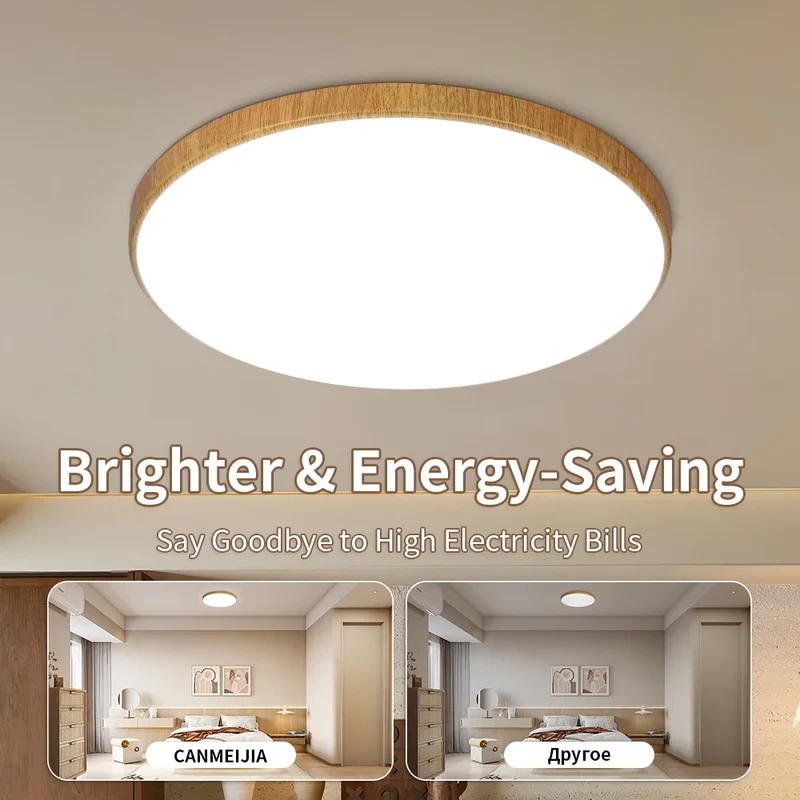 Ultra-Dünne LED Deckenleuchte 20W–50W Slim in Weiß und Gold für alle Räume