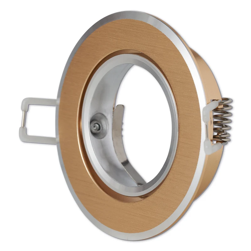 LED Einbaustrahler GU10 1-9W flach gold schwenkbar rund 70mm Bohrloch