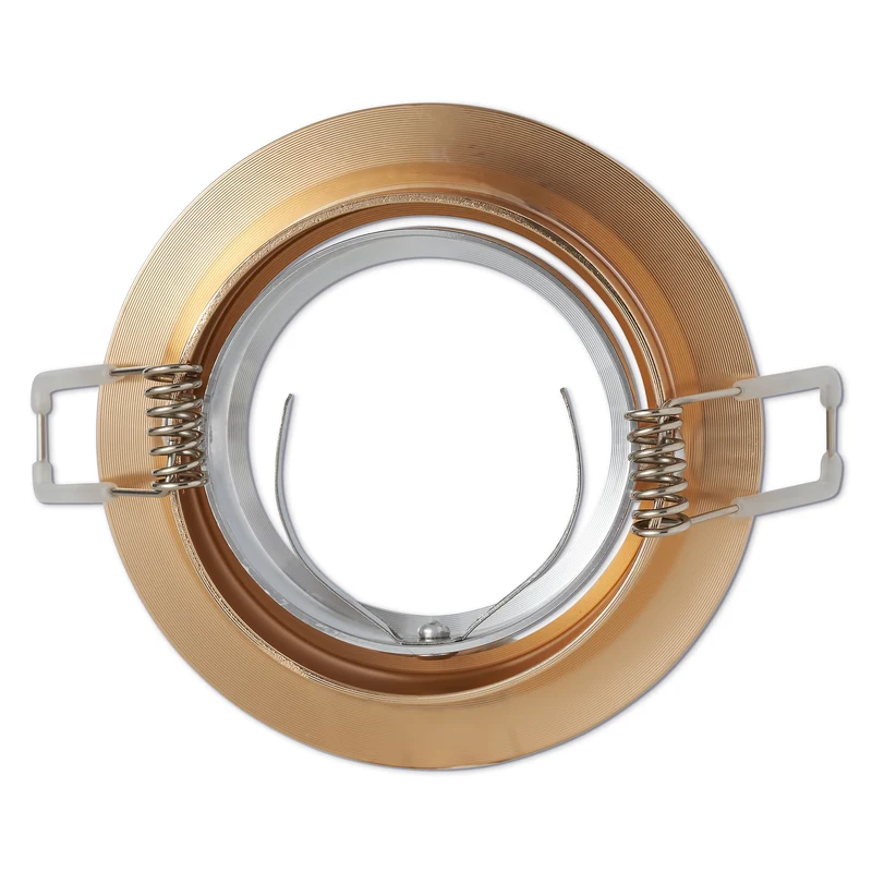 LED Einbaustrahler GU10 1-9W flach gold schwenkbar rund 70mm Bohrloch