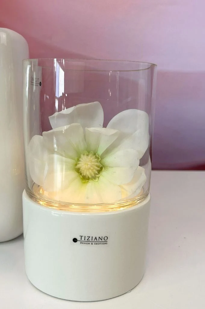 Dekoset S Windlicht Laterna mit Brezone und Magnolien