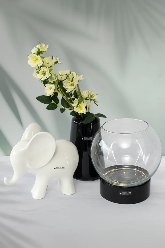 Dekoset LED Ovaro mit Vase Luminara schwarz