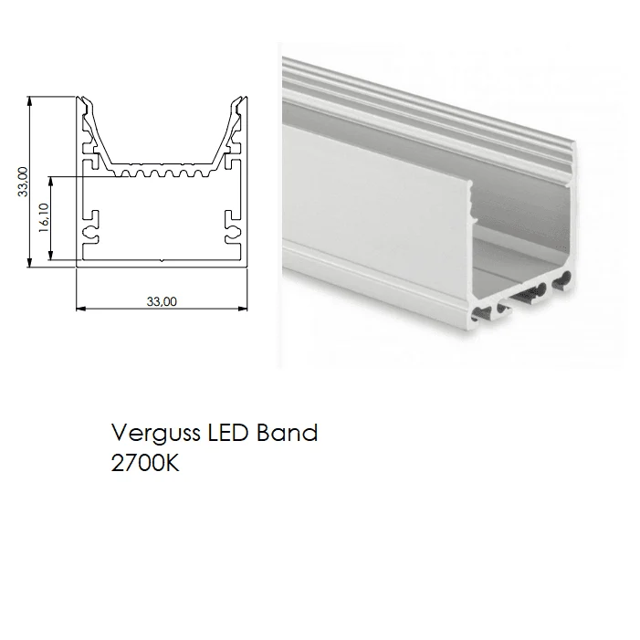 LED-Profil Selli 33x33mm