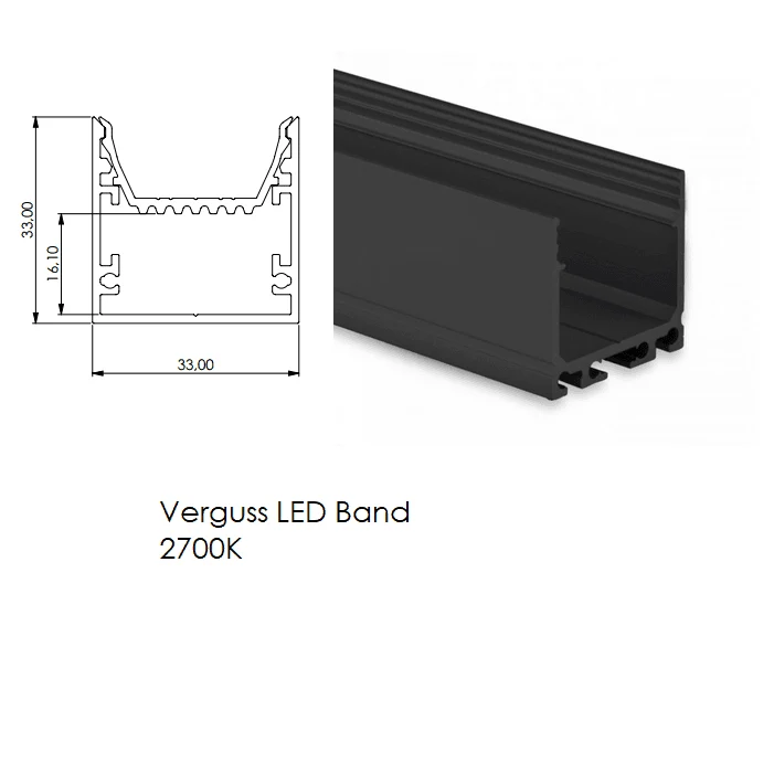 LED-Profil Selli 33x33mm