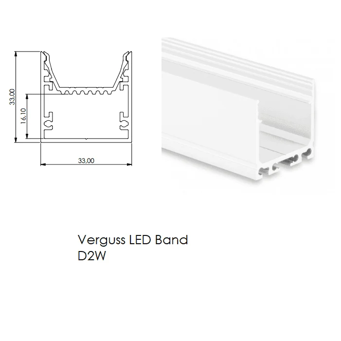 LED-Profil Selli 33x33mm
