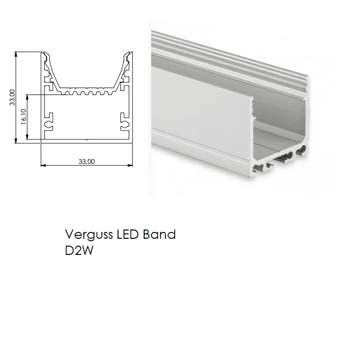 LED-Profil Selli 33x33mm