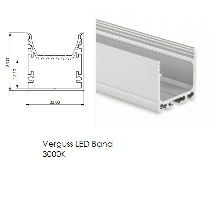 LED-Profil Selli 33x33mm