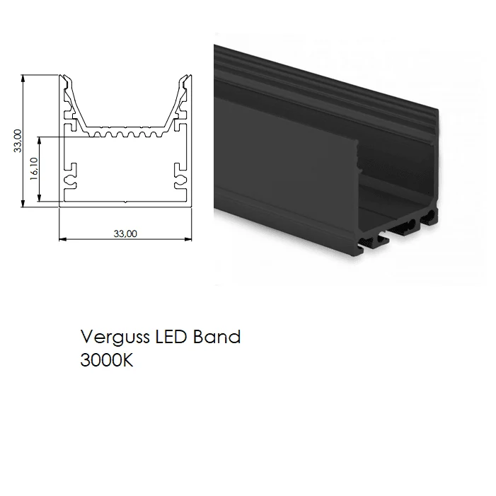 LED-Profil Selli 33x33mm