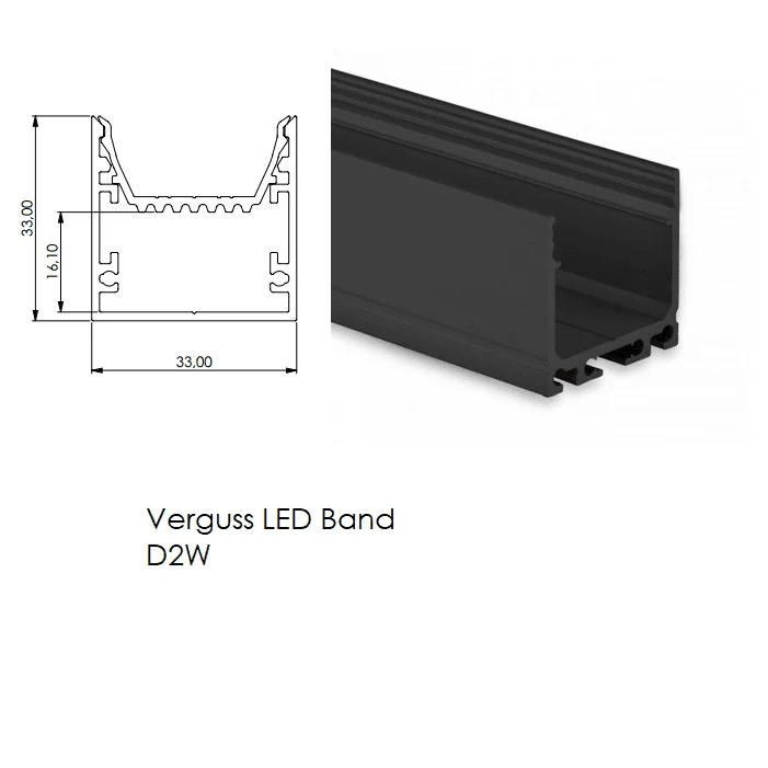LED-Profil Selli 33x33mm