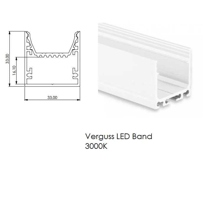 LED-Profil Selli 33x33mm