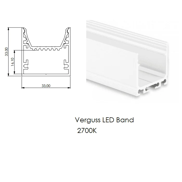 LED-Profil Selli 33x33mm