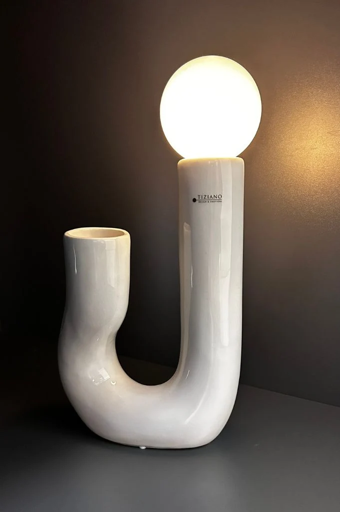 Dekoset Vase Fiorello creme mit Büste Tessa türkis