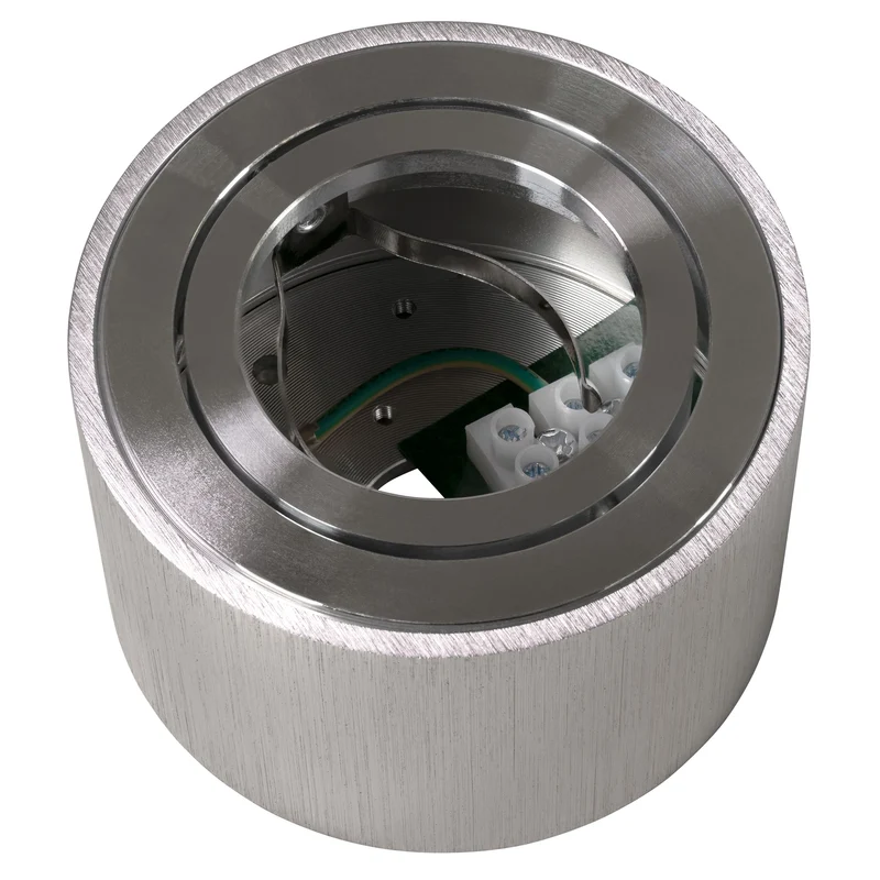 Runder, schwenkbarer Aufbaurahmen aus Aluminium, Ø80x50mm, für LED-Module, in Weiß/Edelstahl/Mattschwarz