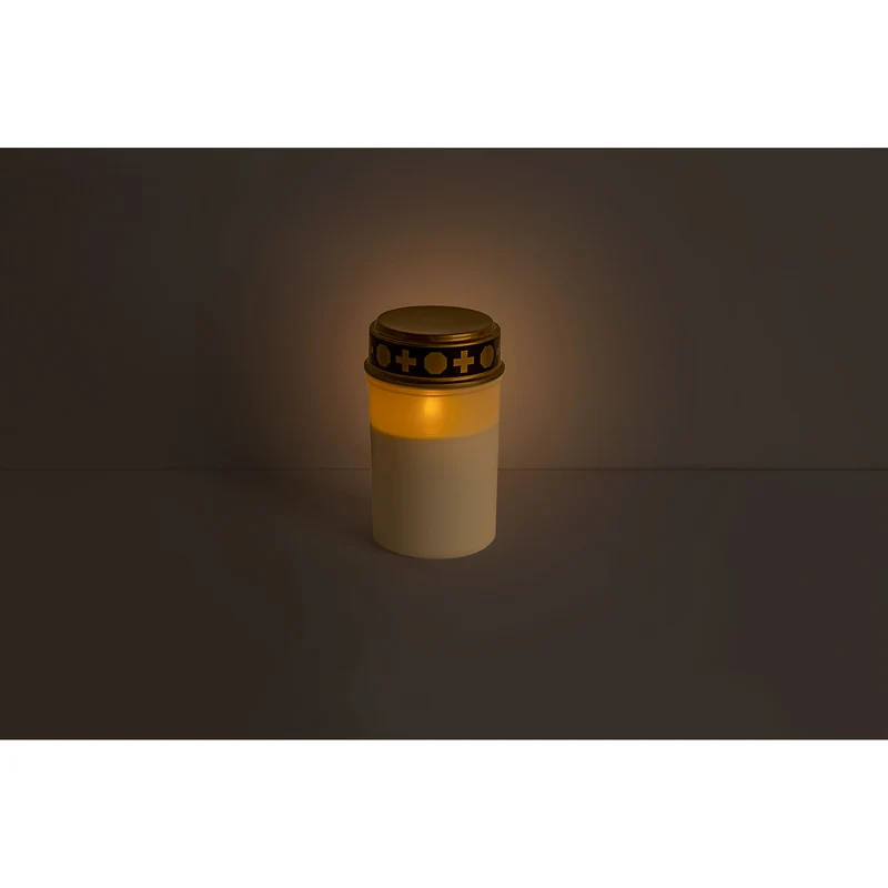 LED Grablicht in weiß mit Flackereffekt, batteriebetrieben