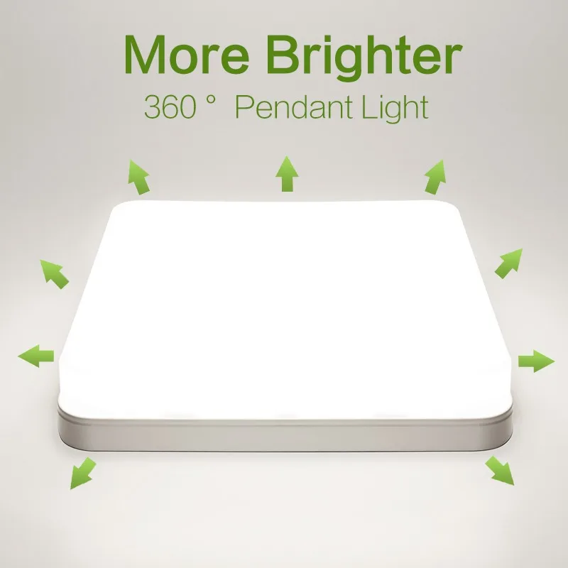 Eckige LED Deckenleuchte 22W–45W Slim für Schlafzimmer und Wohnzimmer