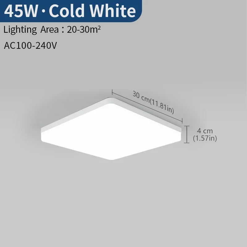 Eckige LED Deckenleuchte 22W–45W Slim für Schlafzimmer und Wohnzimmer