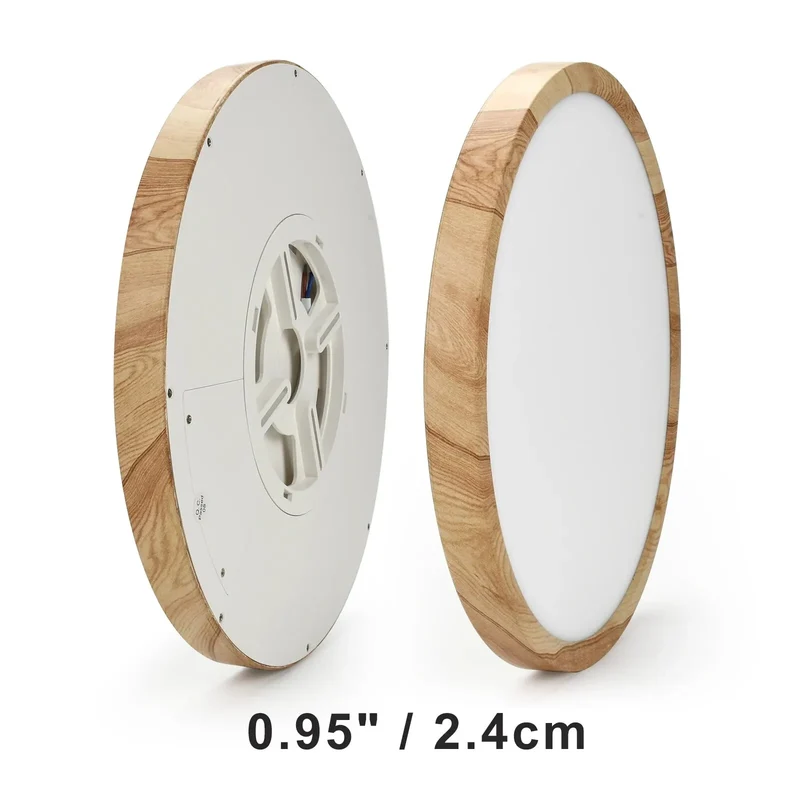 Runde LED Deckenleuchte Holzmaserung 12W–32W Dreibereich für Küche und Bad