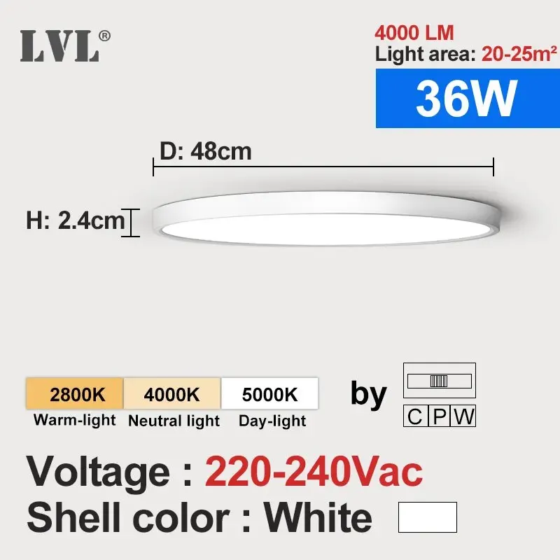 Runde LED Deckenleuchte Holzmaserung 12W–32W Dreibereich für Küche und Bad