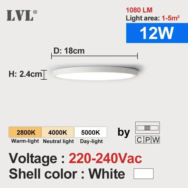 Runde LED Deckenleuchte Holzmaserung 12W–32W Dreibereich für Küche und Bad