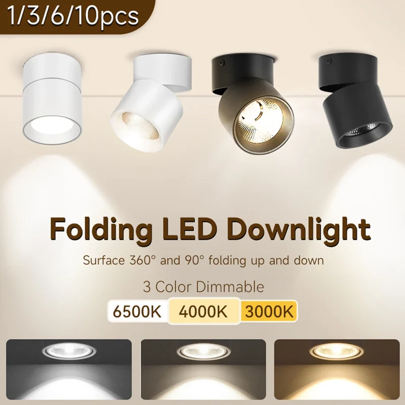 Schwenkbares LED Downlight 3 Lichtfarben 7W–15W für Wohnzimmer und Küche