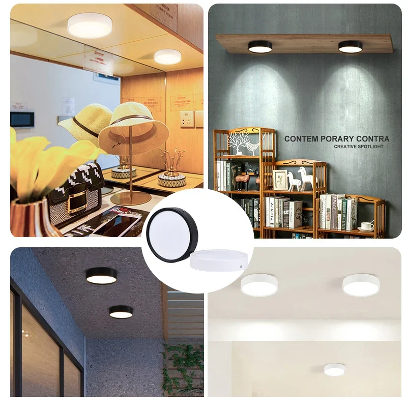 Dreifarbiges LED Aufbau-Downlight Walnuss und Weiß 5W–25W für Küche und Bad