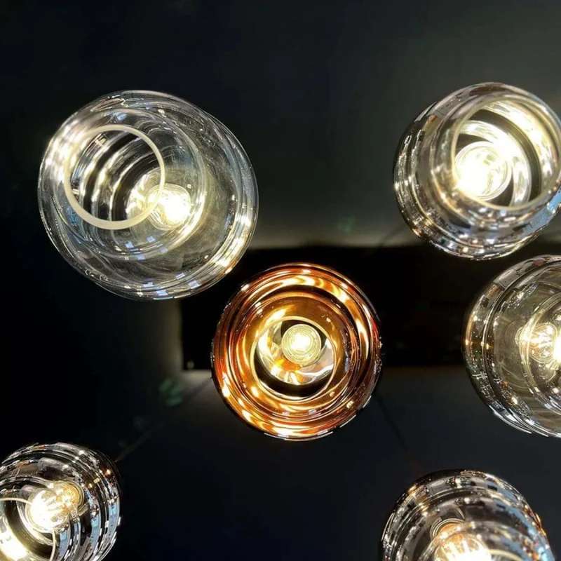 s.luce Echos Cluster Glas-Pendelleuchte 7-flammig 7x25cm