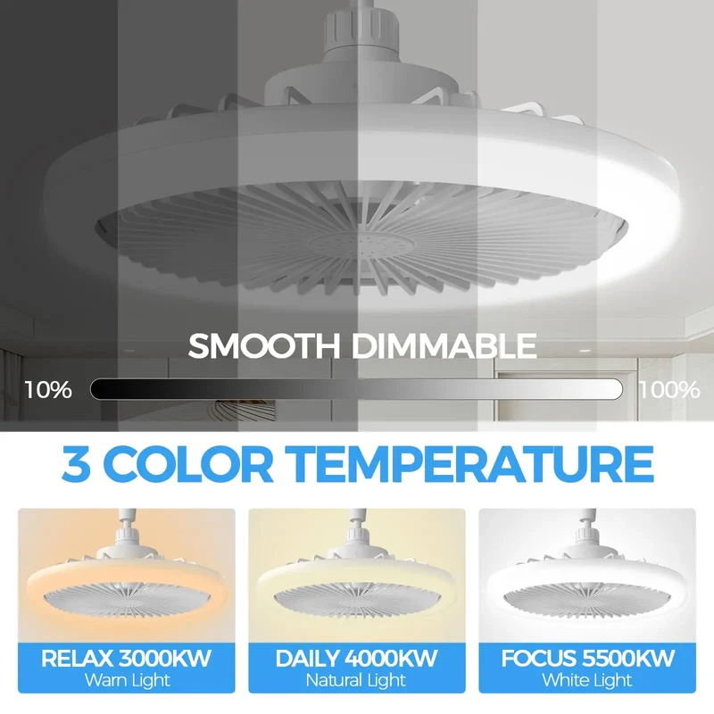 Moderner LED Deckenventilator mit Dimmbaren Einstellungen für Schlafzimmer Entspannend