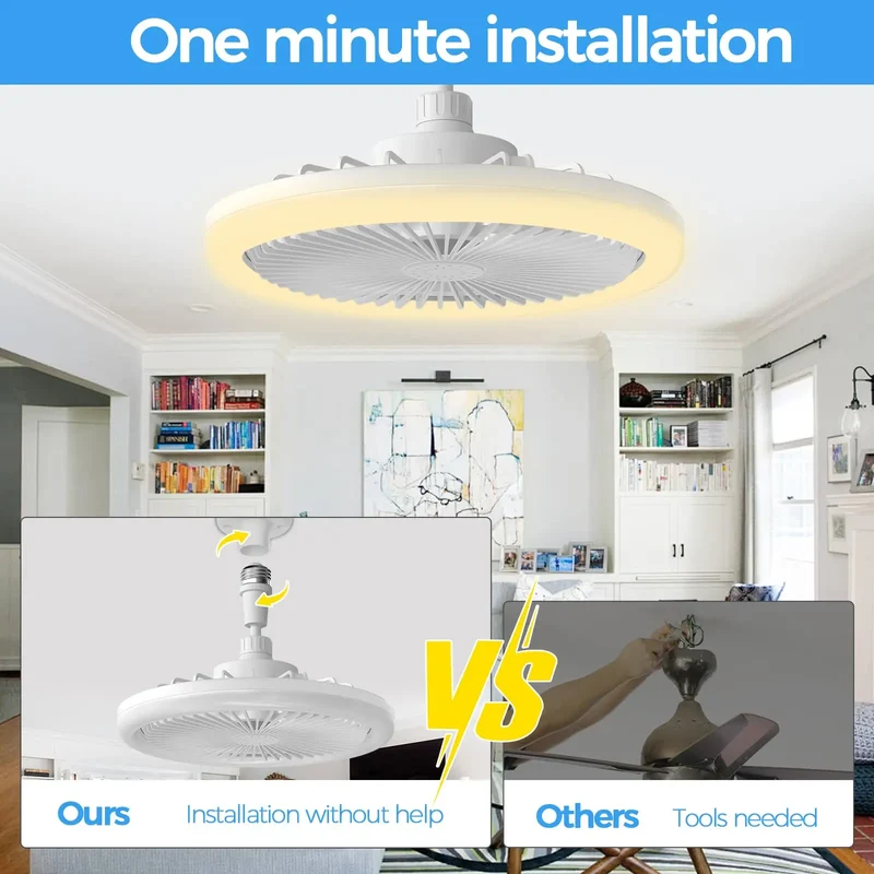 Moderner LED Deckenventilator mit Dimmbaren Einstellungen für Schlafzimmer Entspannend