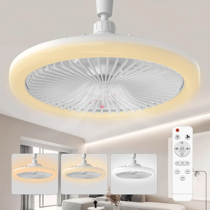 Moderner LED Deckenventilator mit Dimmbaren Einstellungen für Schlafzimmer Entspannend
