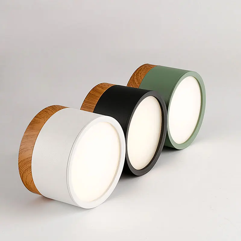 Nordisches Holz LED Downlight Dimmbar für Wohnzimmer und Gewerbeflächen