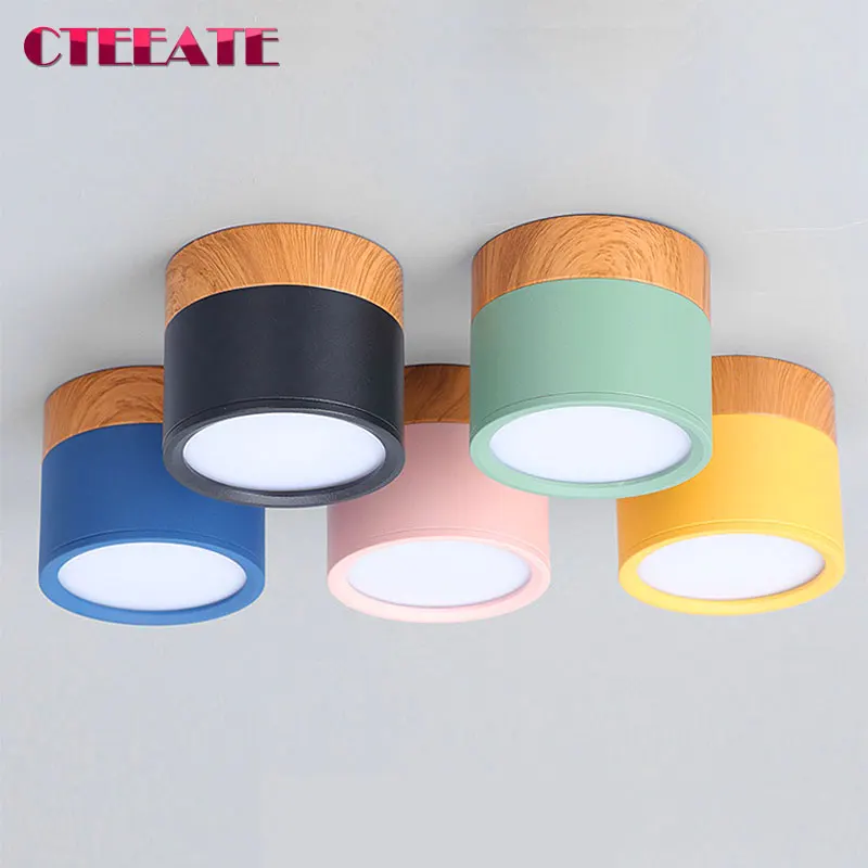 Nordisches Holz LED Downlight Dimmbar für Wohnzimmer und Gewerbeflächen