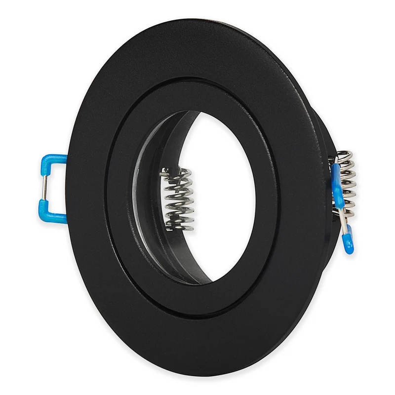 LED Einbaustrahler rund IP44 5-7W schwarz Bad Außen Einbauleuchte MR16 12V flach